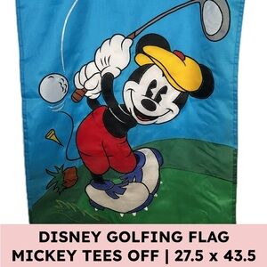 Disney Mickey Golf House Flag Nylon golfcore disneycore 27.5x43.5 Blue/Green